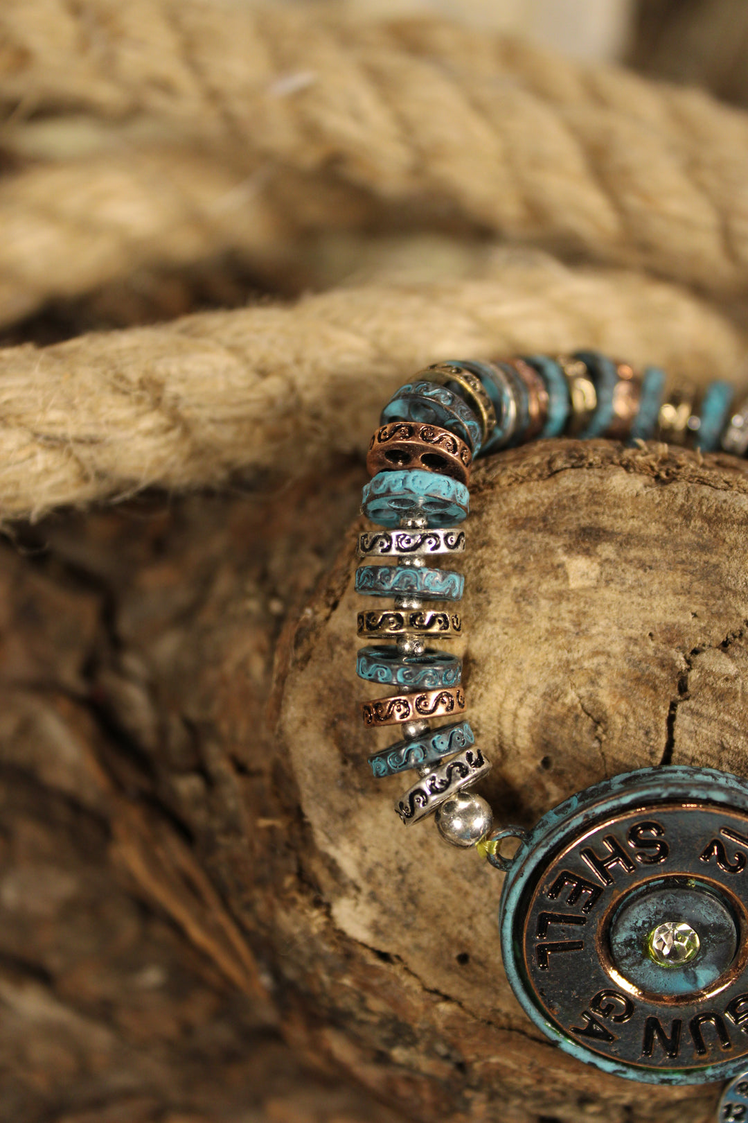 Mixed Metal Shotgun Shell Bracelet