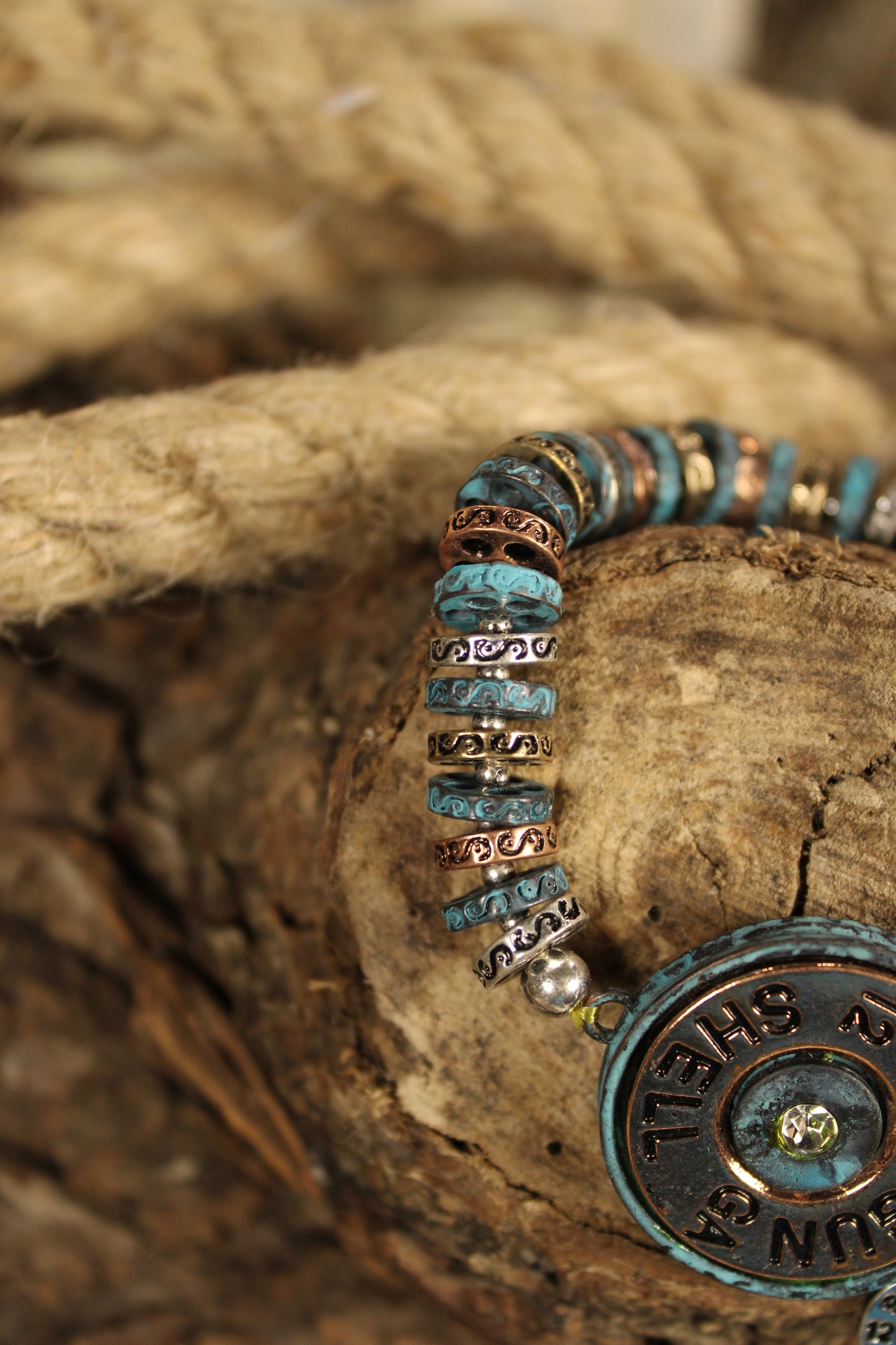 Mixed Metal Shotgun Shell Bracelet