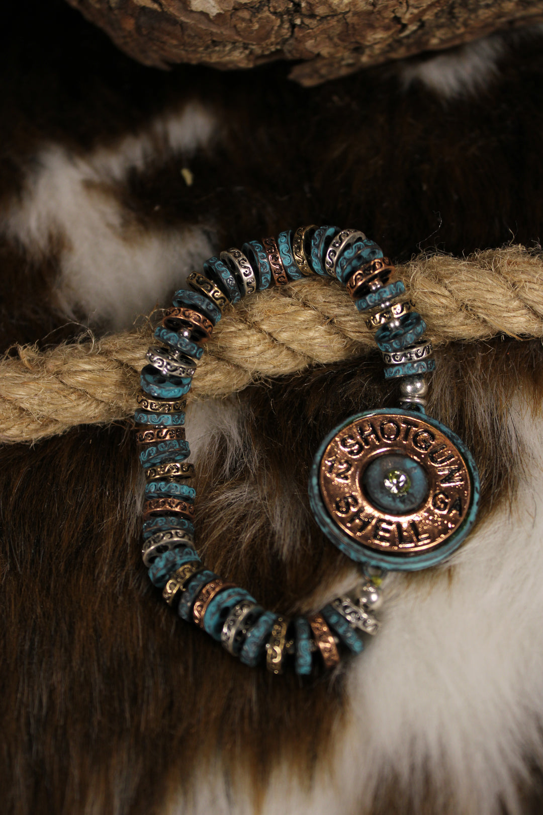 Mixed Metal Shotgun Shell Bracelet
