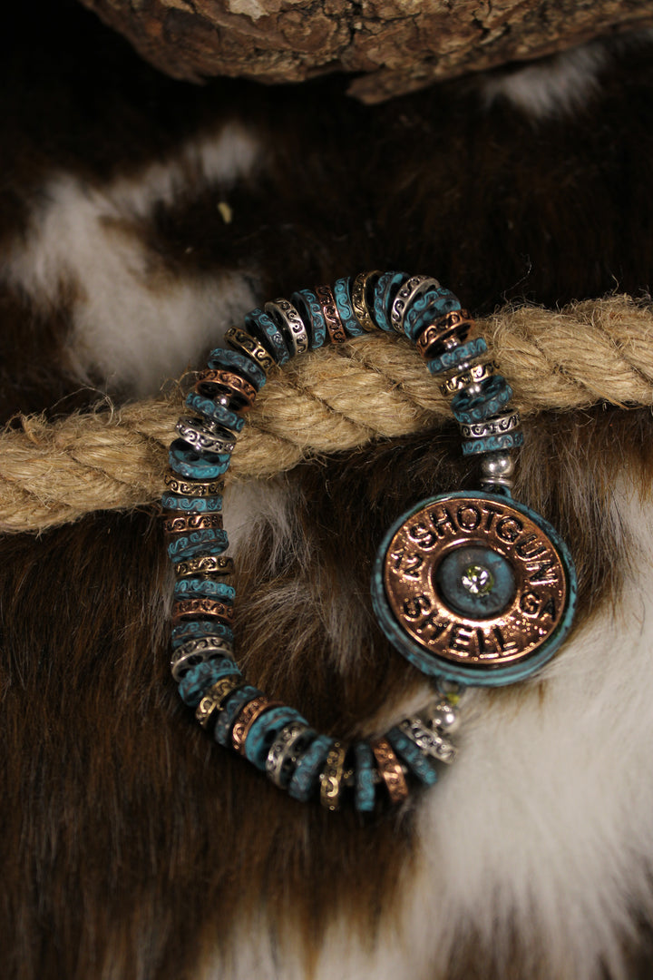 Mixed Metal Shotgun Shell Bracelet