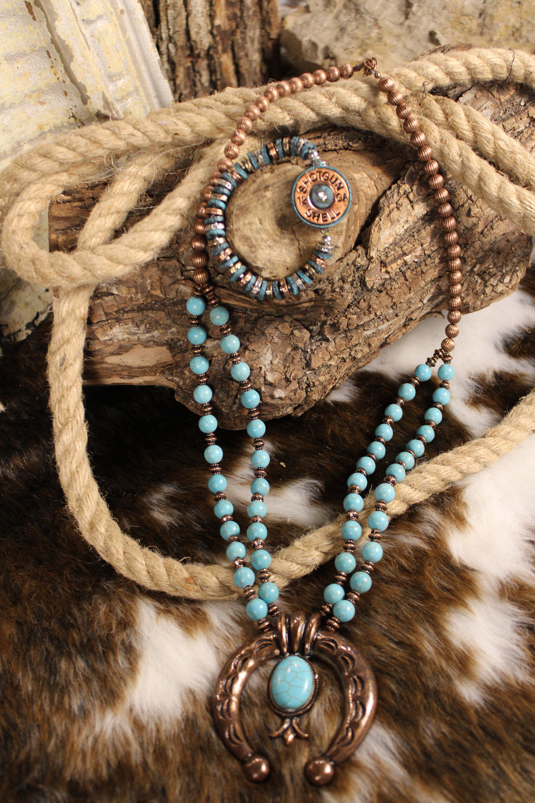 Turquoise Horizon Horseshoe Necklace