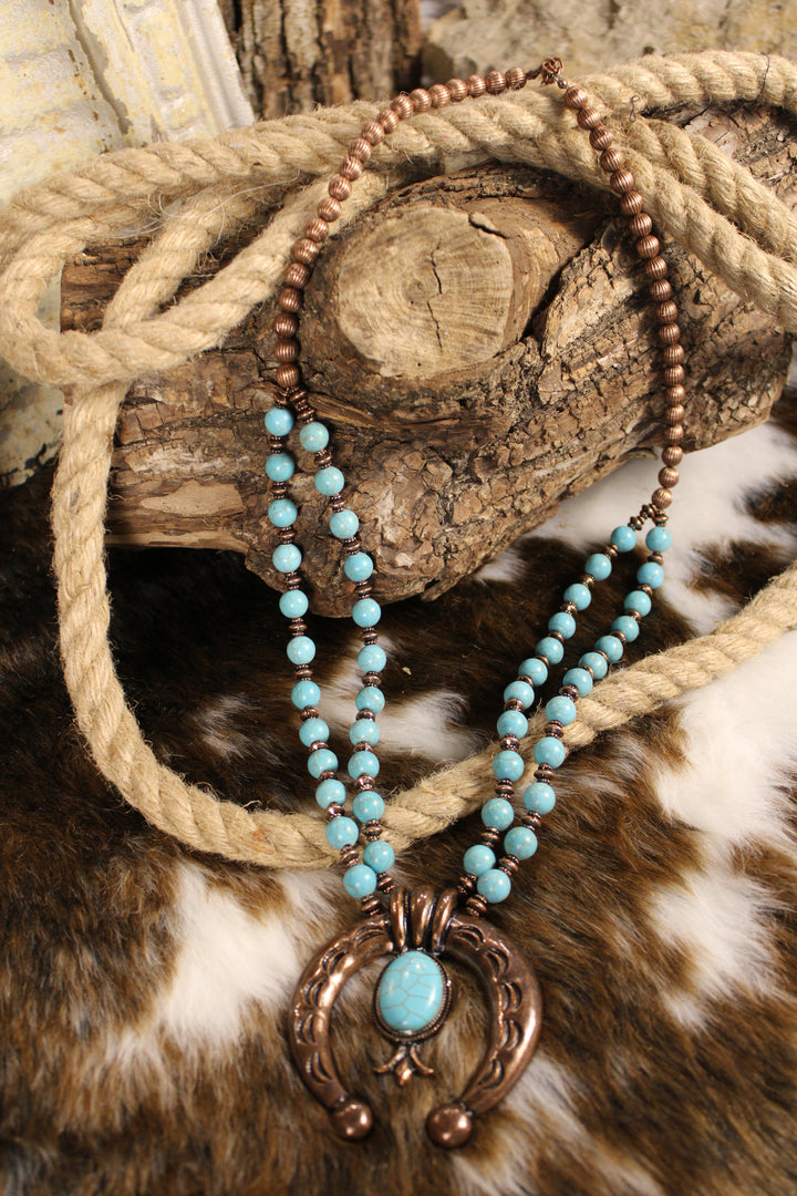 Turquoise Horizon Horseshoe Necklace
