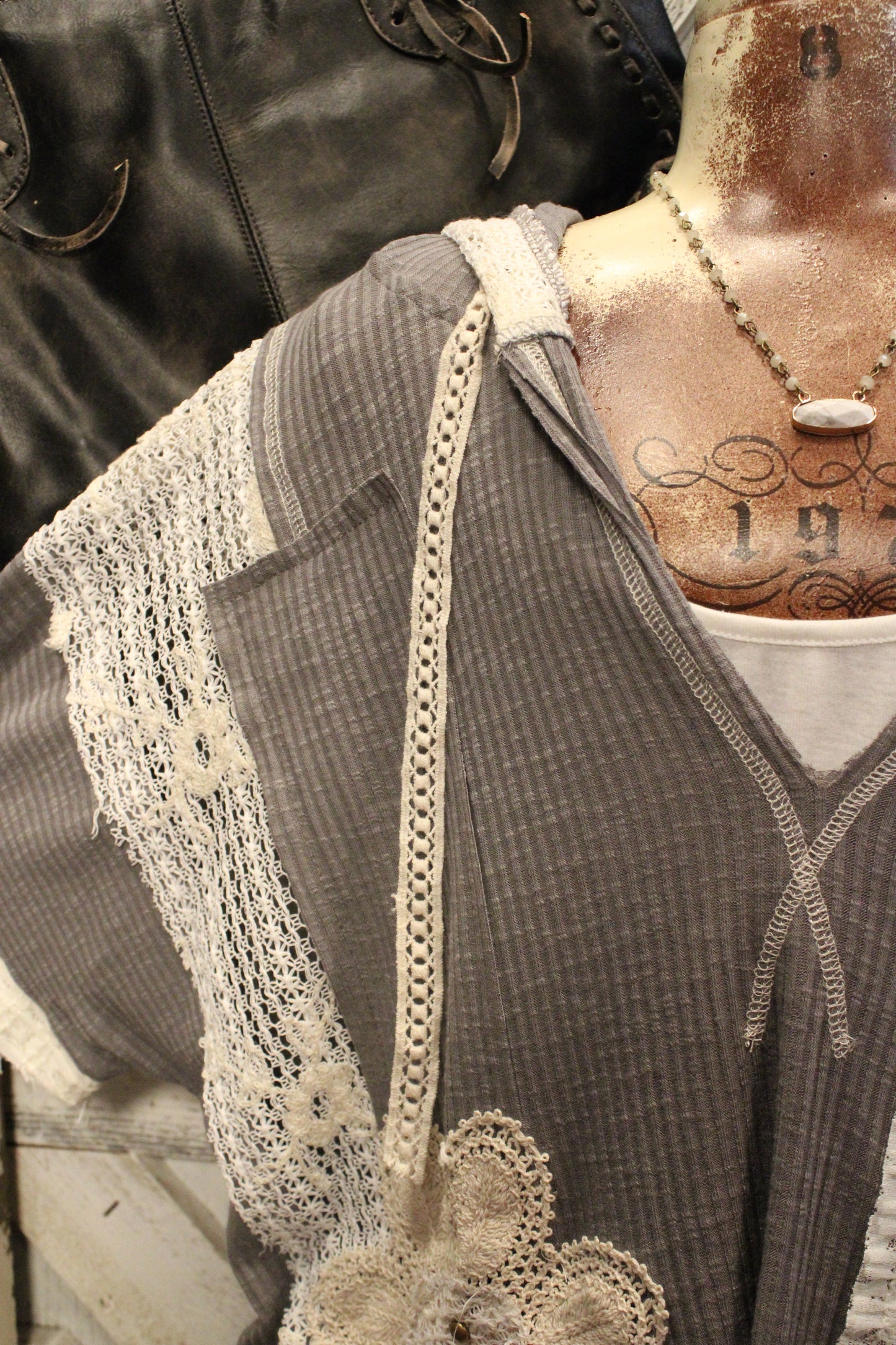 Cactus & Lace Grey Casual Hoodie