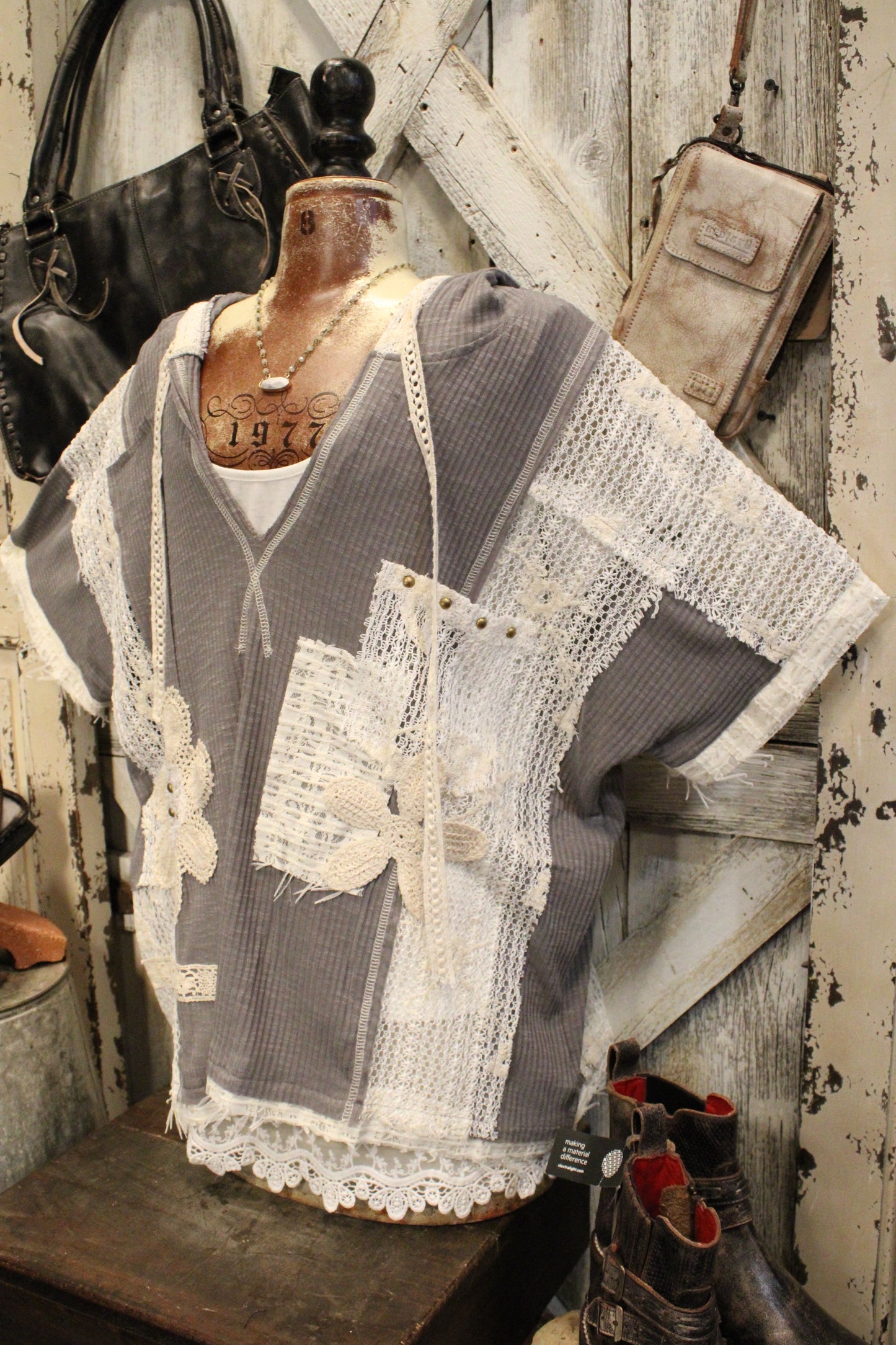 Cactus & Lace Grey Casual Hoodie