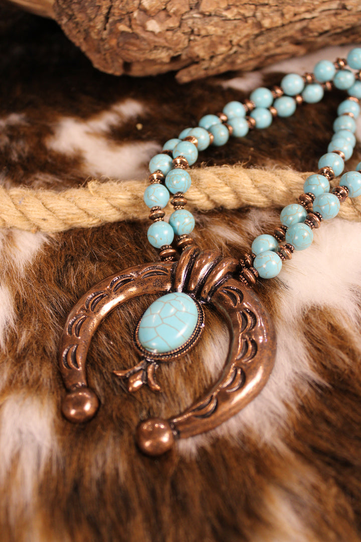 Turquoise Horizon Horseshoe Necklace