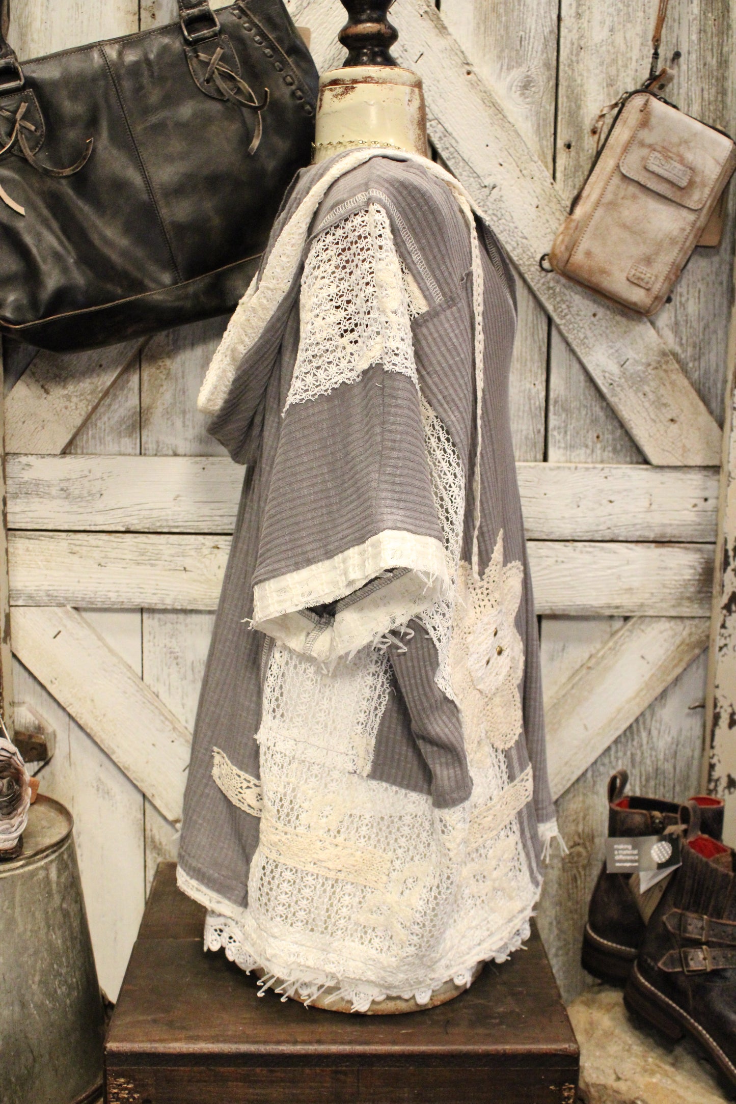 Cactus & Lace Grey Casual Hoodie