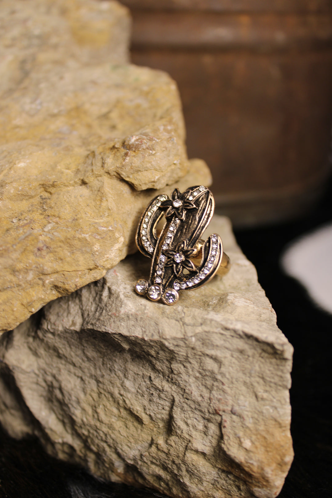 Gilded Cactus Ring