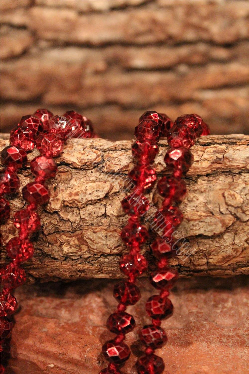 Crystal Beaded Long Necklace, Farm Girls Fancy Frills
