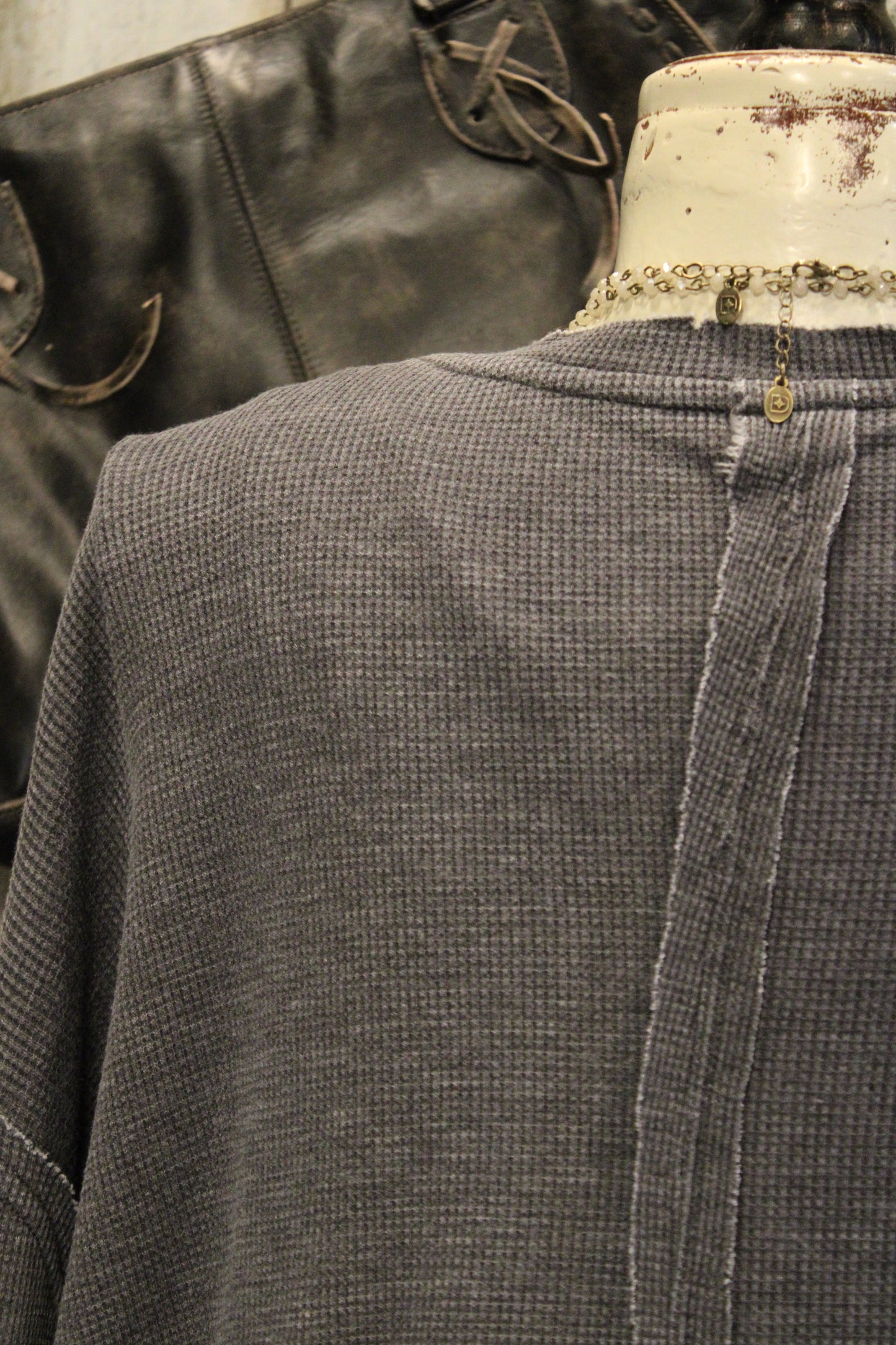 Fireside Charcoal Waffle Knit Top