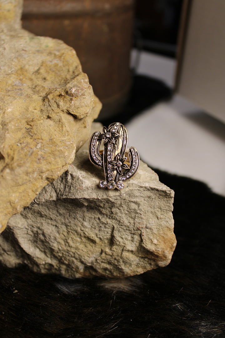 Gilded Cactus Ring