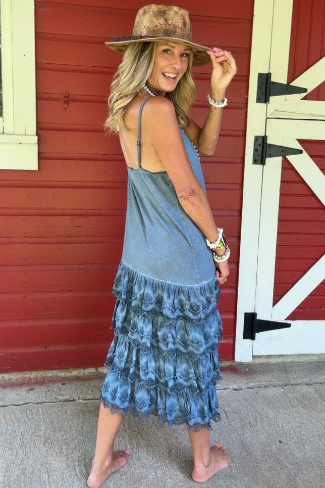 Sunwashed Blue Slip Dress