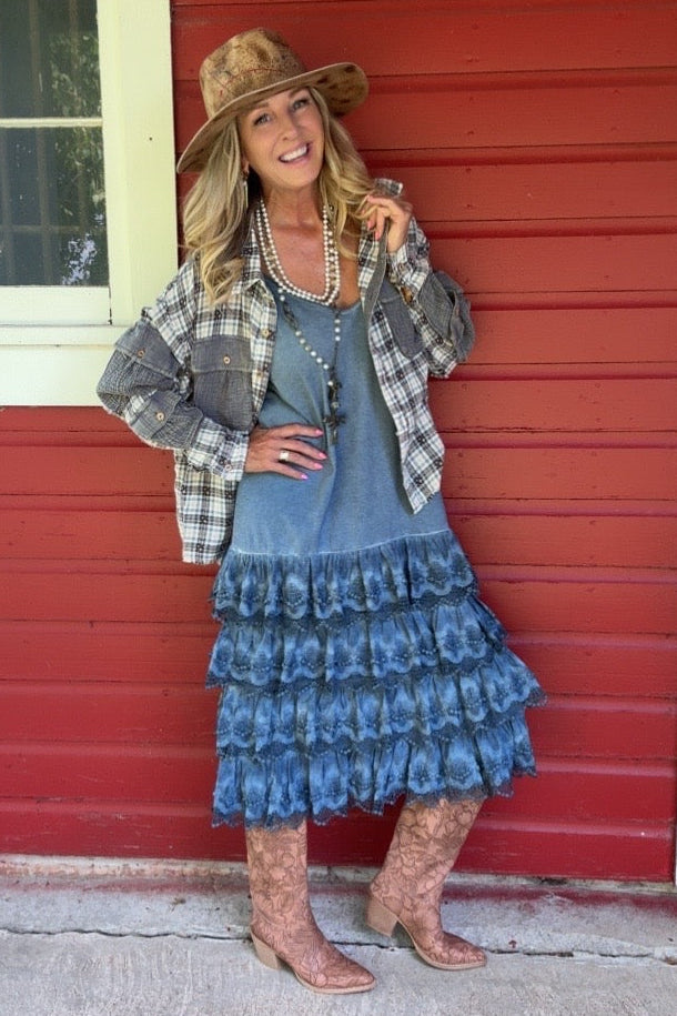 Sunwashed Blue Slip Dress
