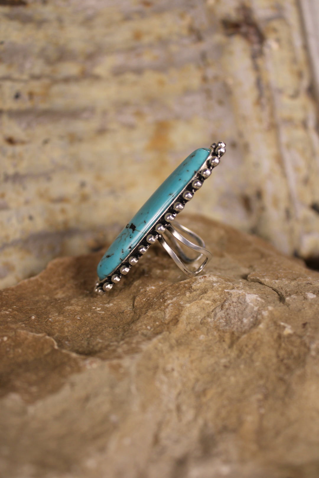 Elongated Navajo Turquoise Ring
