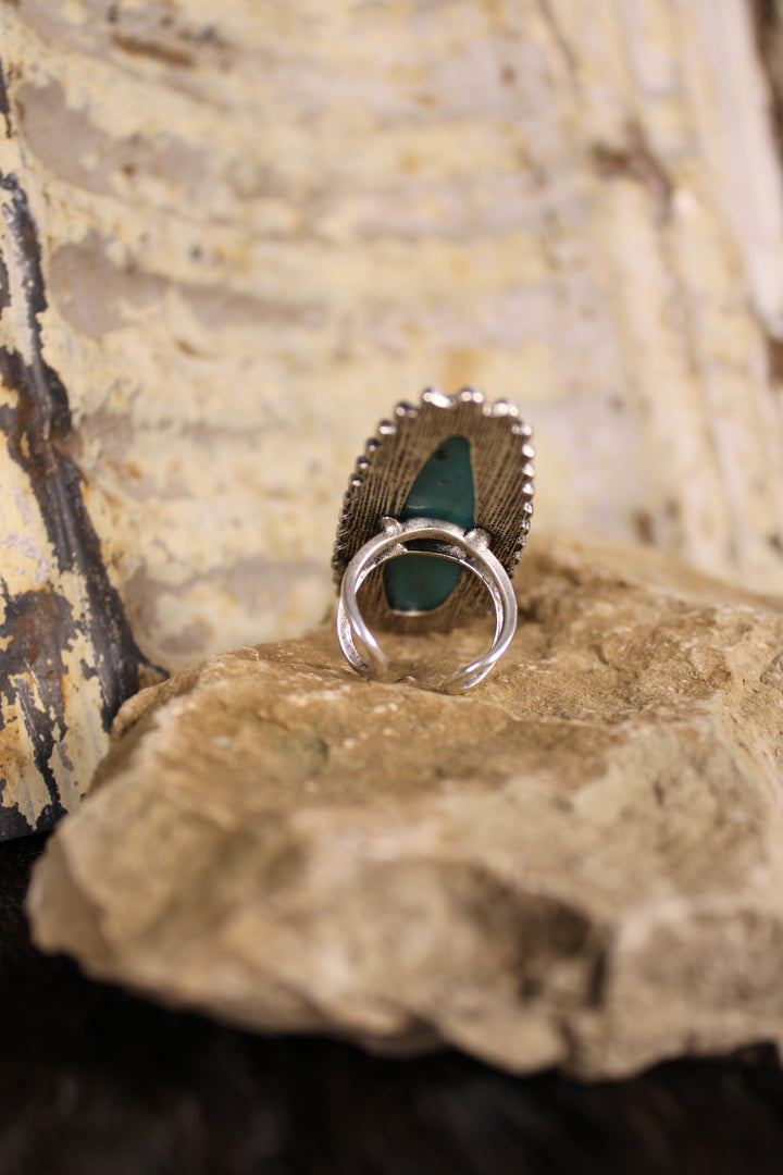 Elongated Navajo Turquoise Ring