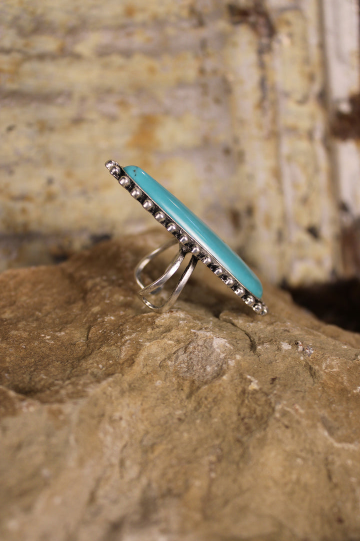 Elongated Navajo Turquoise Ring