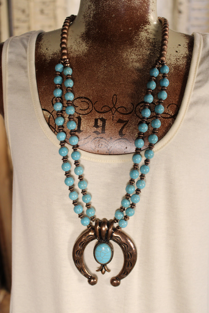 Turquoise Horizon Horseshoe Necklace