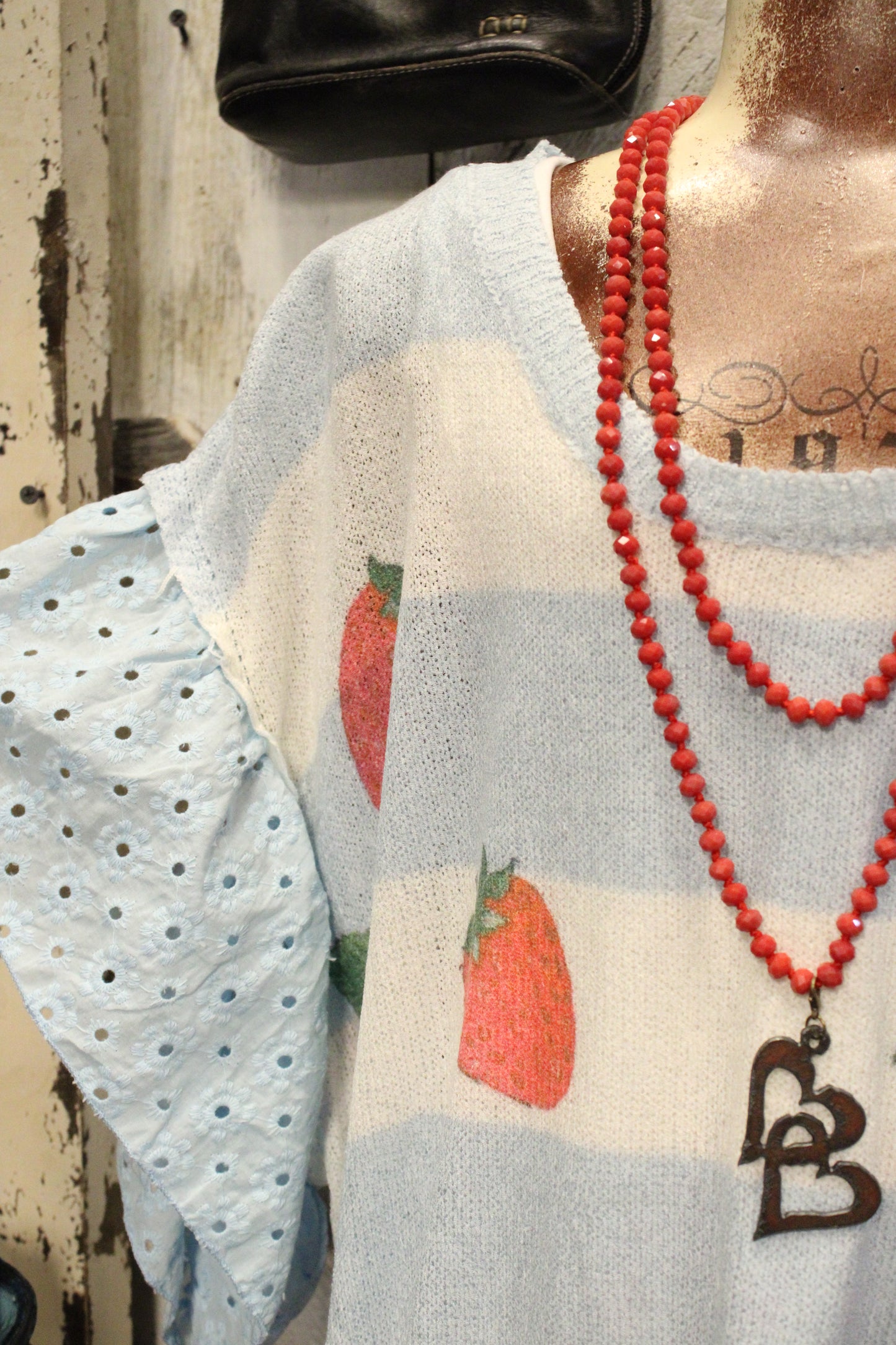 Strawberries And Blue Skies Top