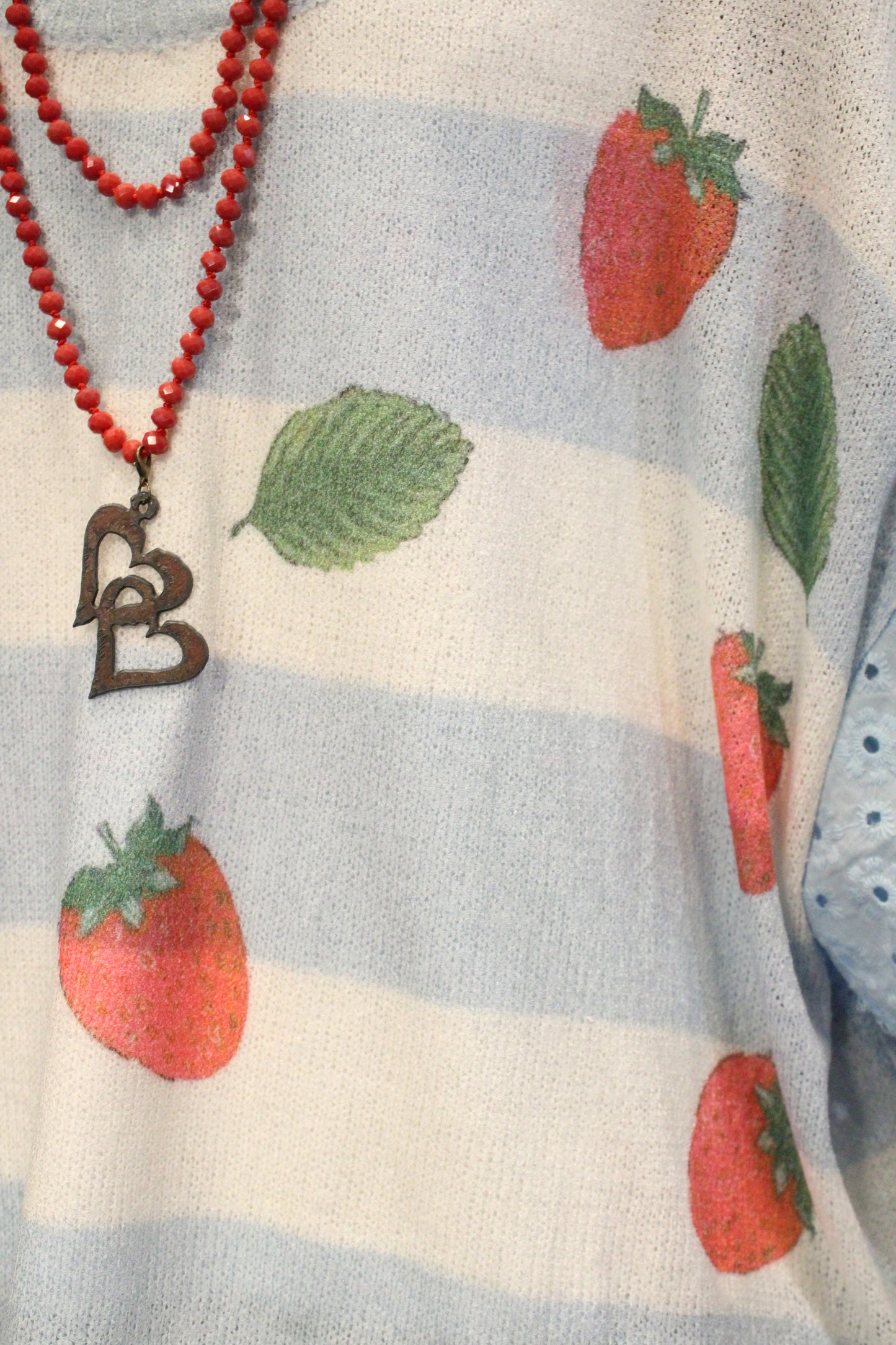 Strawberries And Blue Skies Top