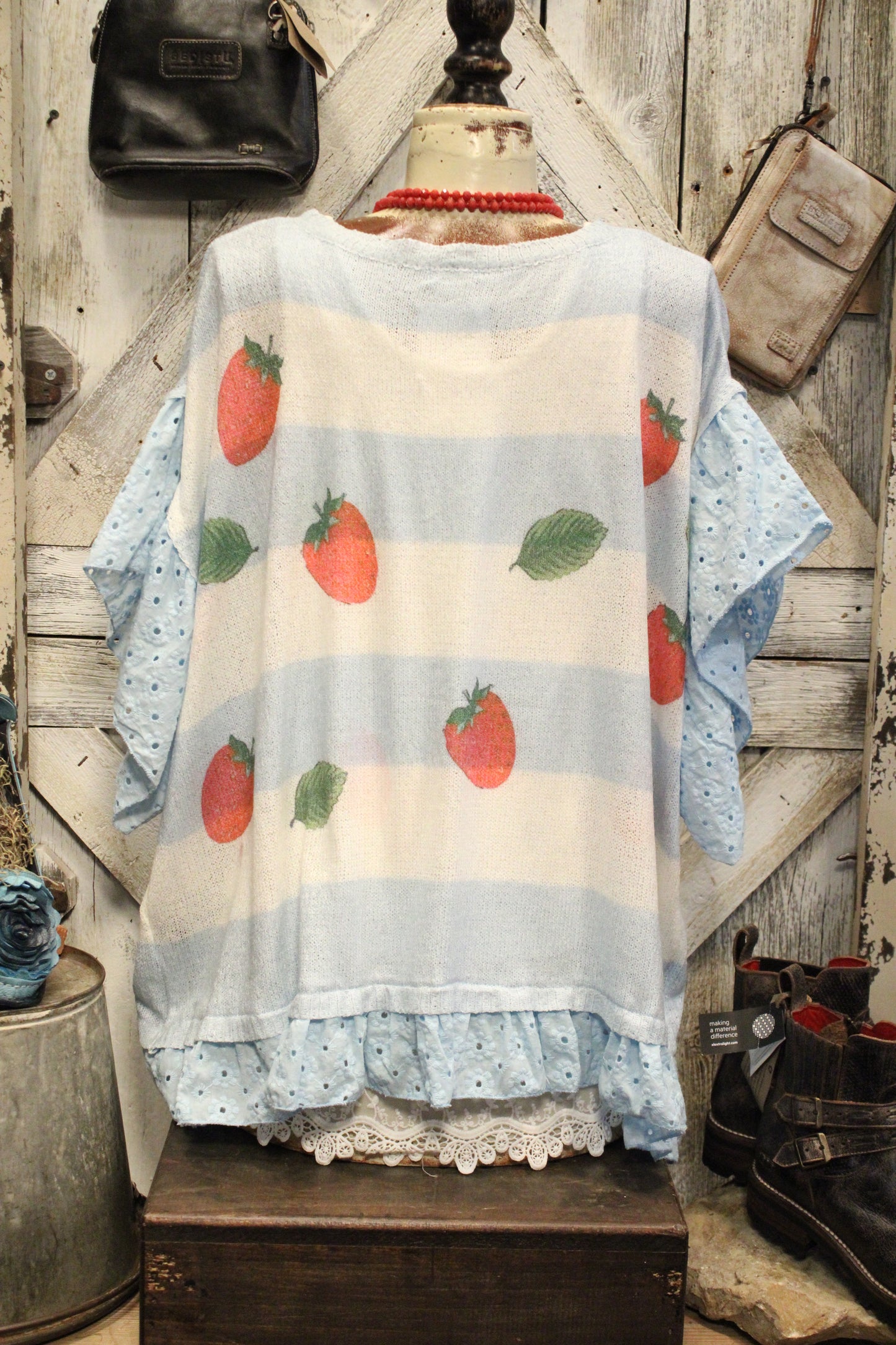 Strawberries And Blue Skies Top