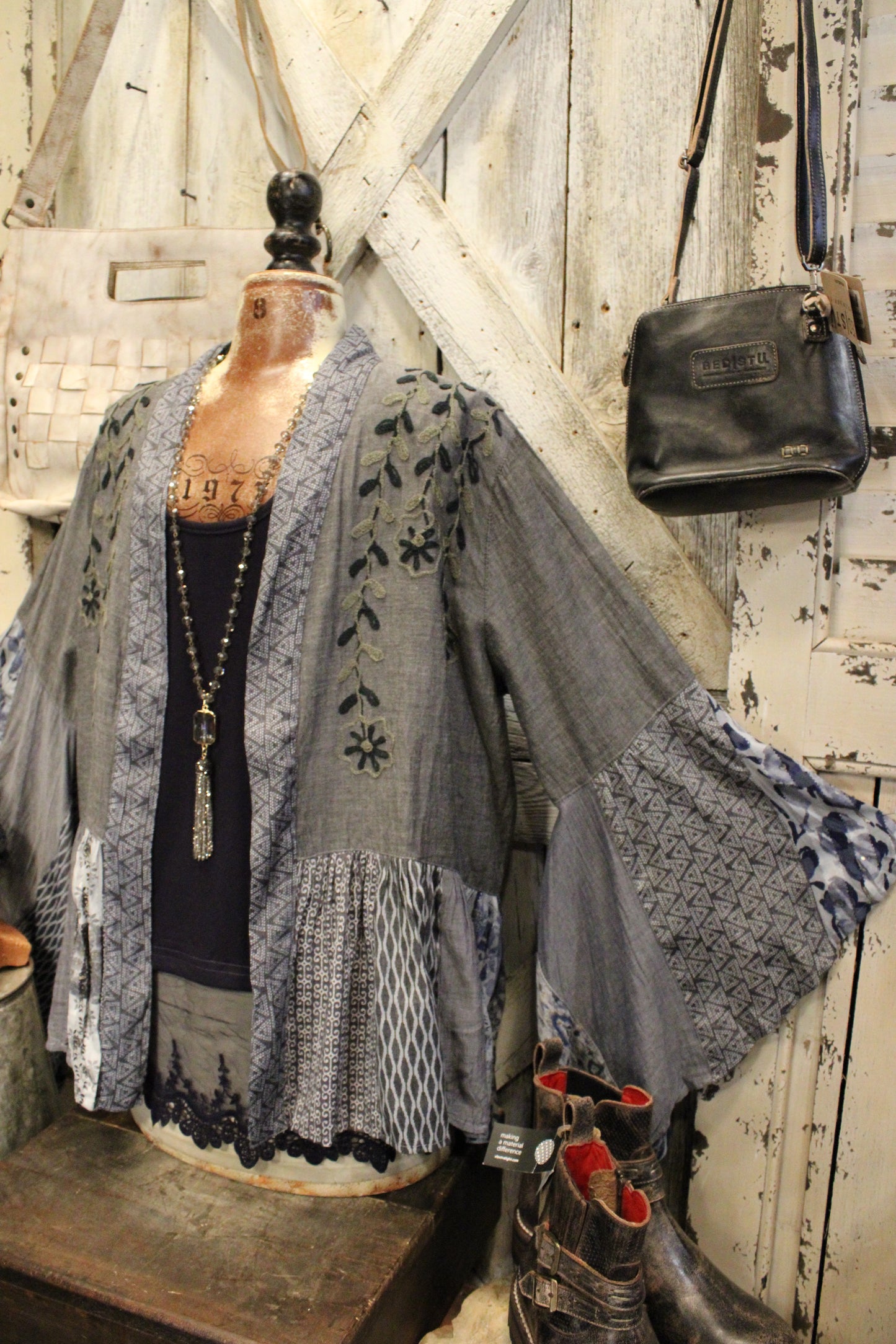 Shades Of Blue Chambray Kimono