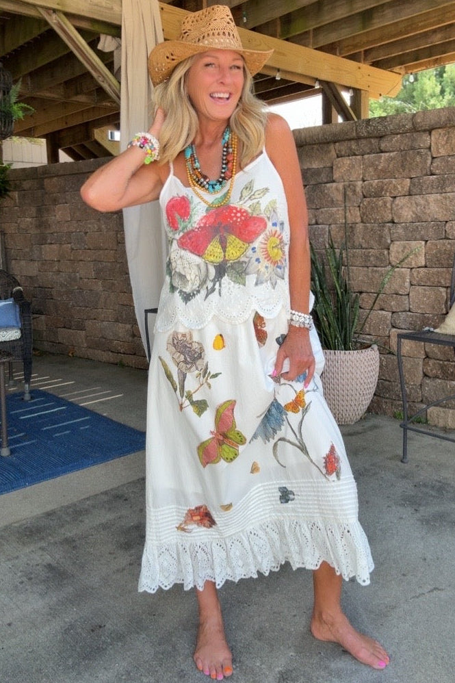Whispering Garden Cotton Dress M