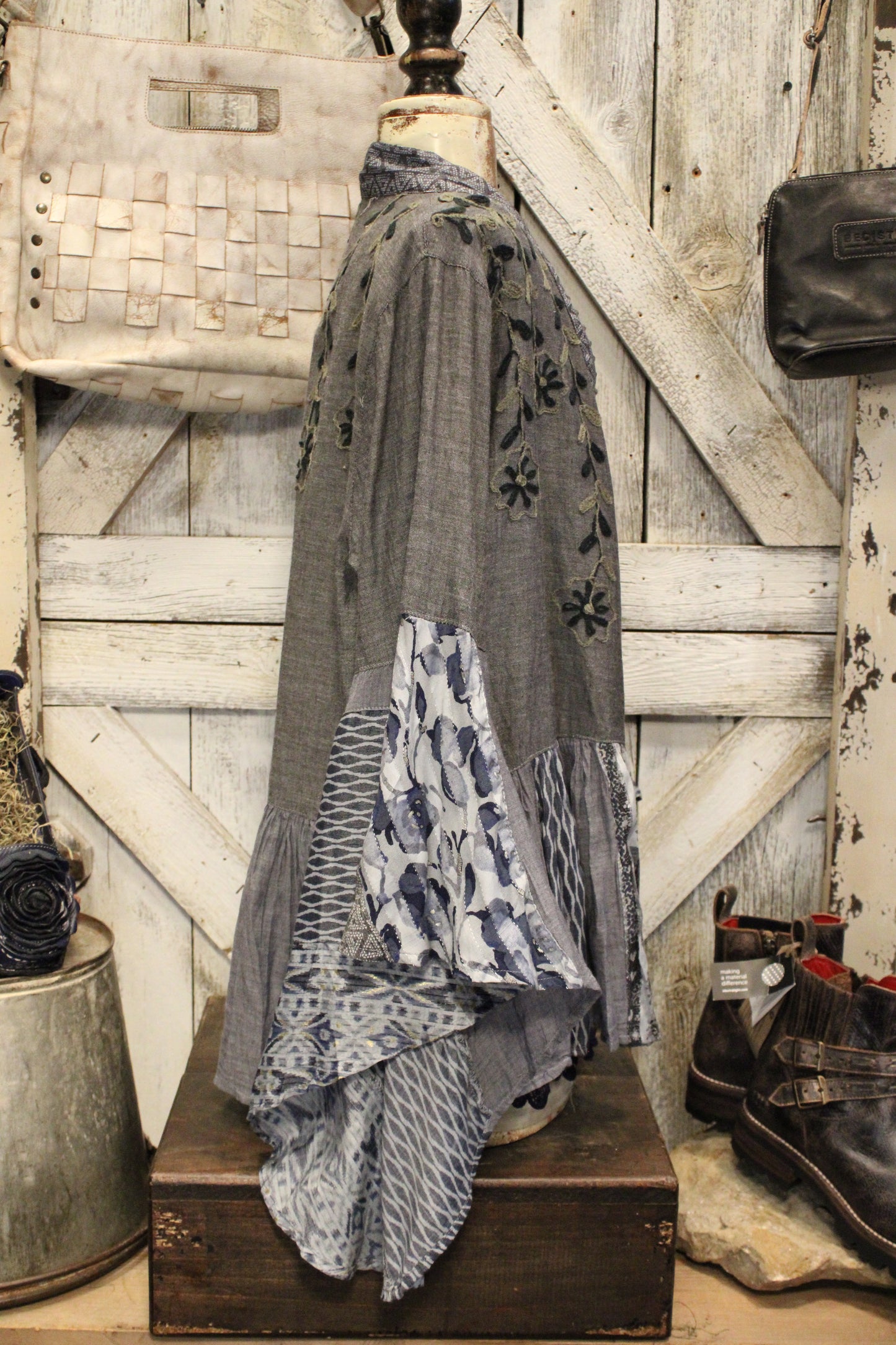 Shades Of Blue Chambray Kimono