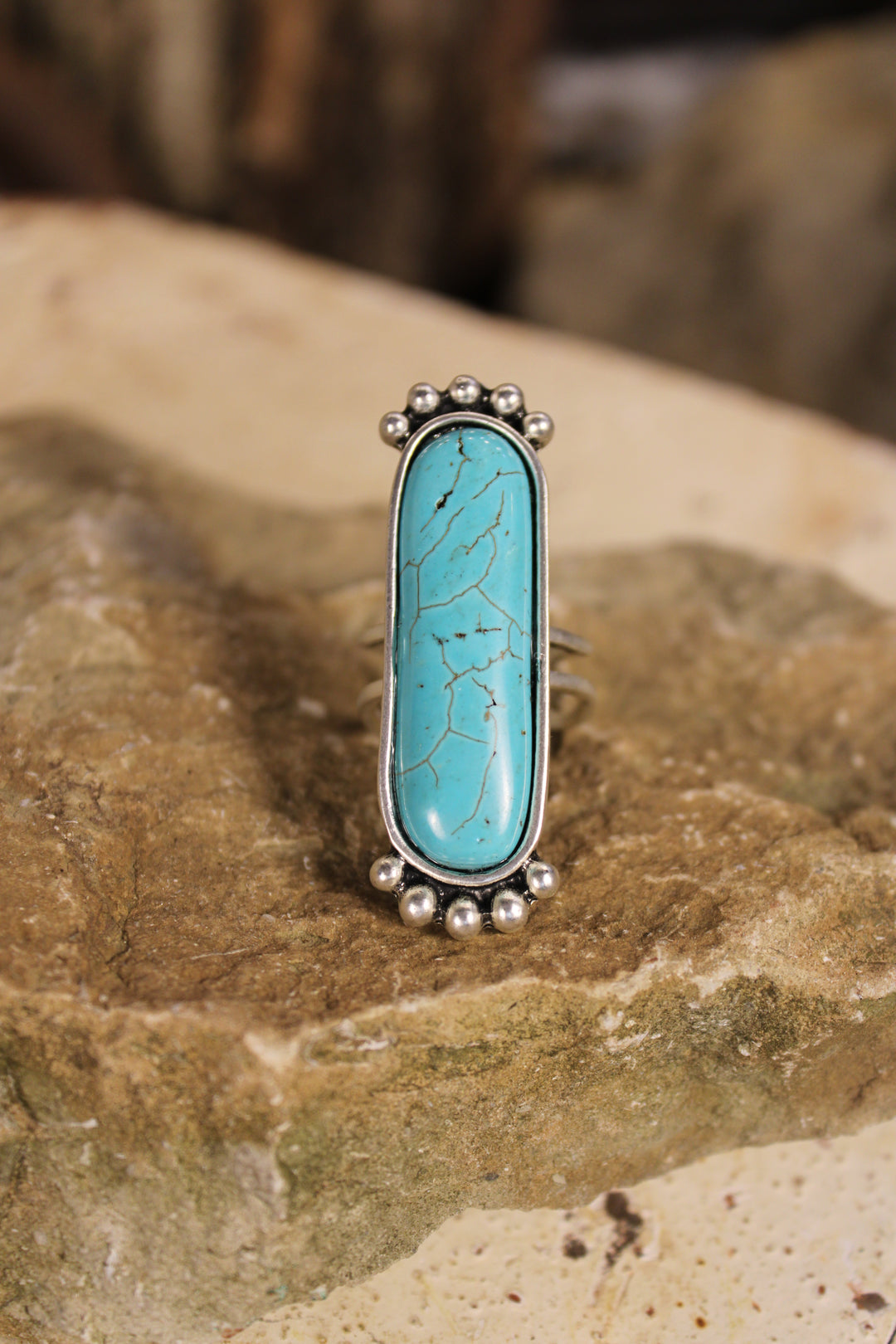Mesa Oblong Turquoise Ring