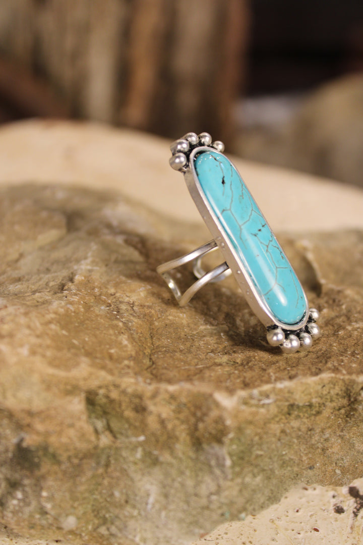 Mesa Oblong Turquoise Ring