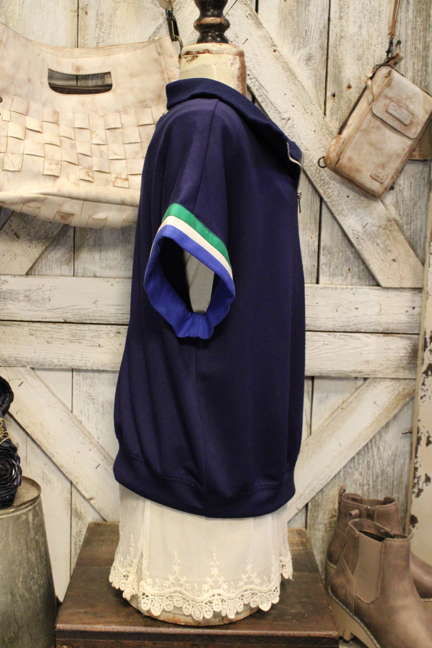 Harbor Stripe Half-Zip Top