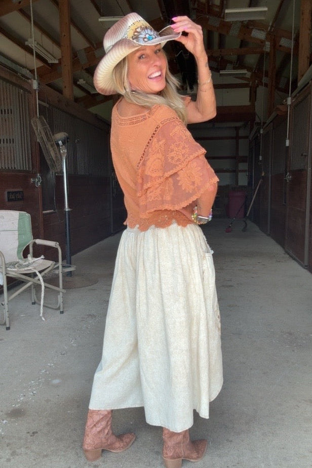 Caramel Dream Eyelet Blouse
