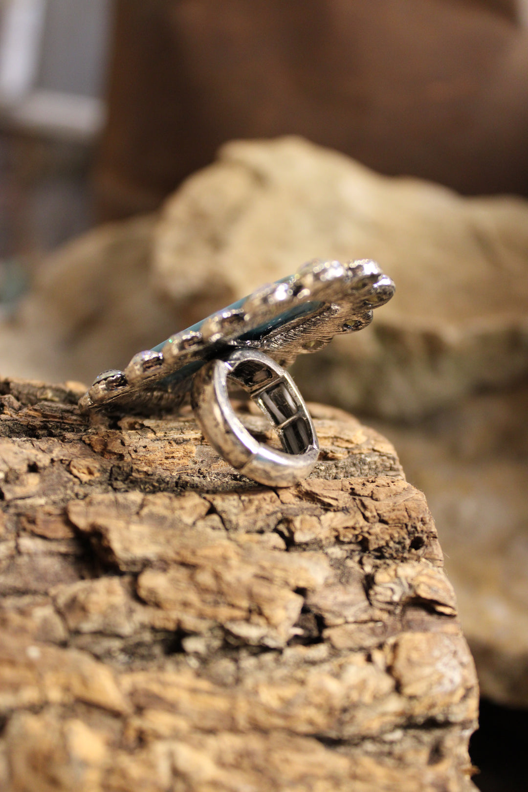 Turquoise Bloom Sparkle Ring