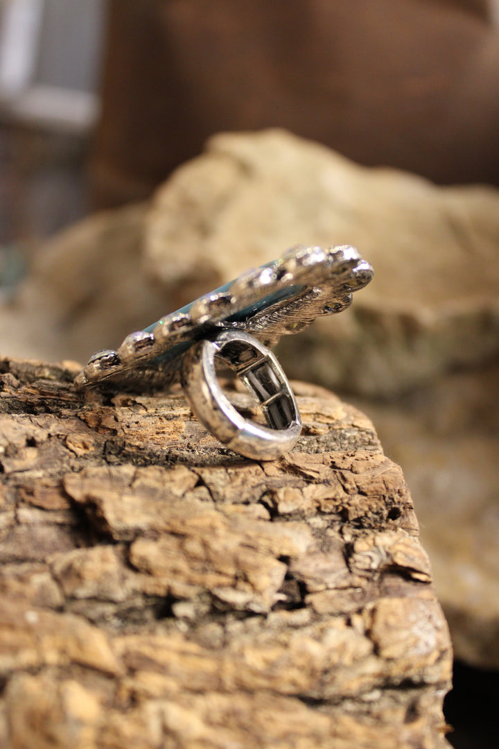 Turquoise Bloom Sparkle Ring