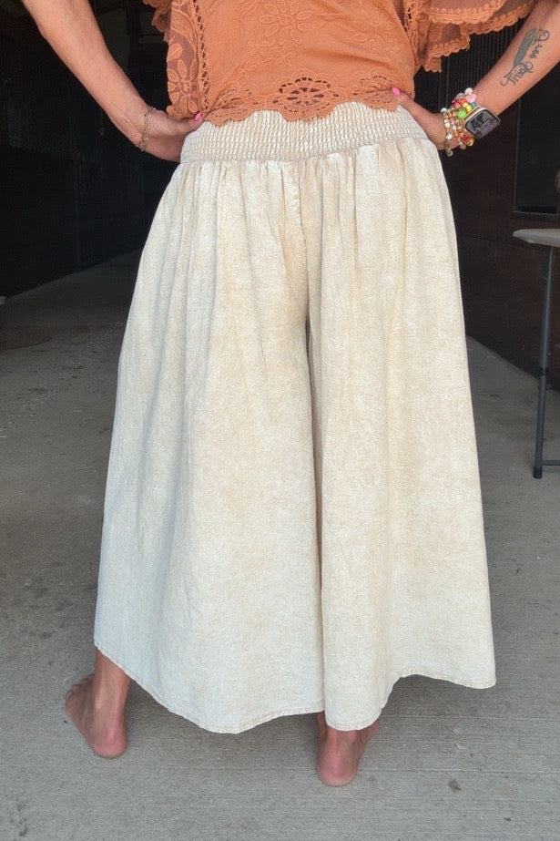 Blissful Sand Flowy Pants