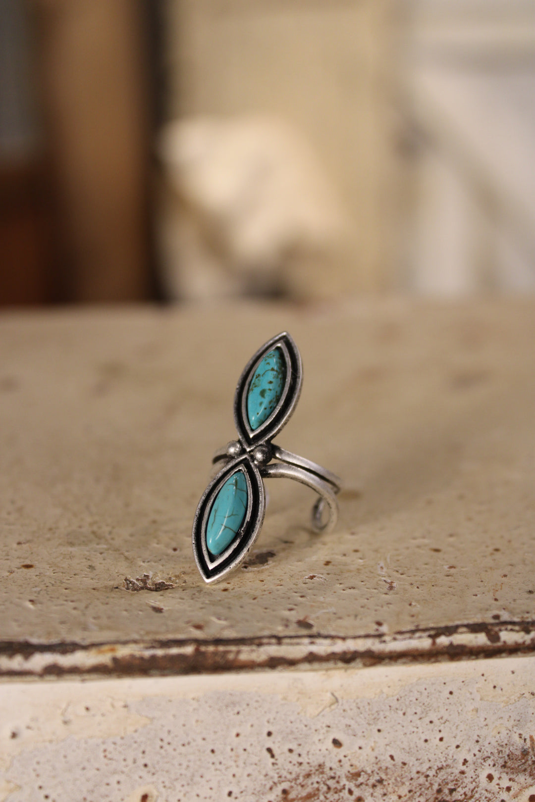 Teal Elegance Marquise Ring