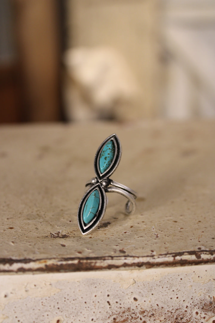 Teal Elegance Marquise Ring