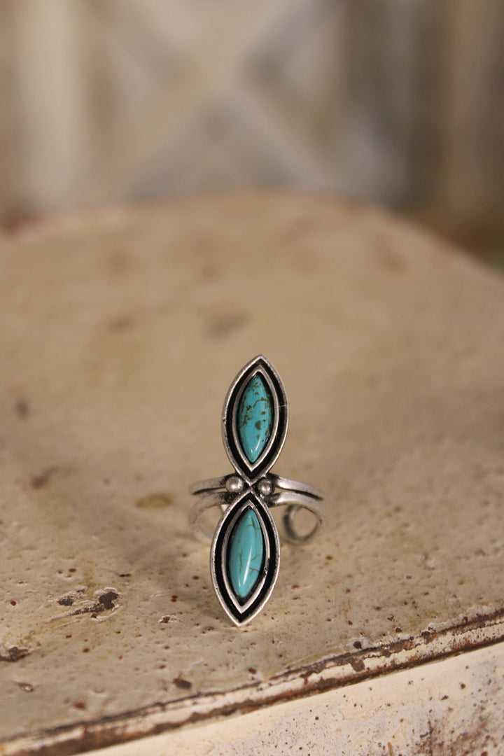 Teal Elegance Marquise Ring