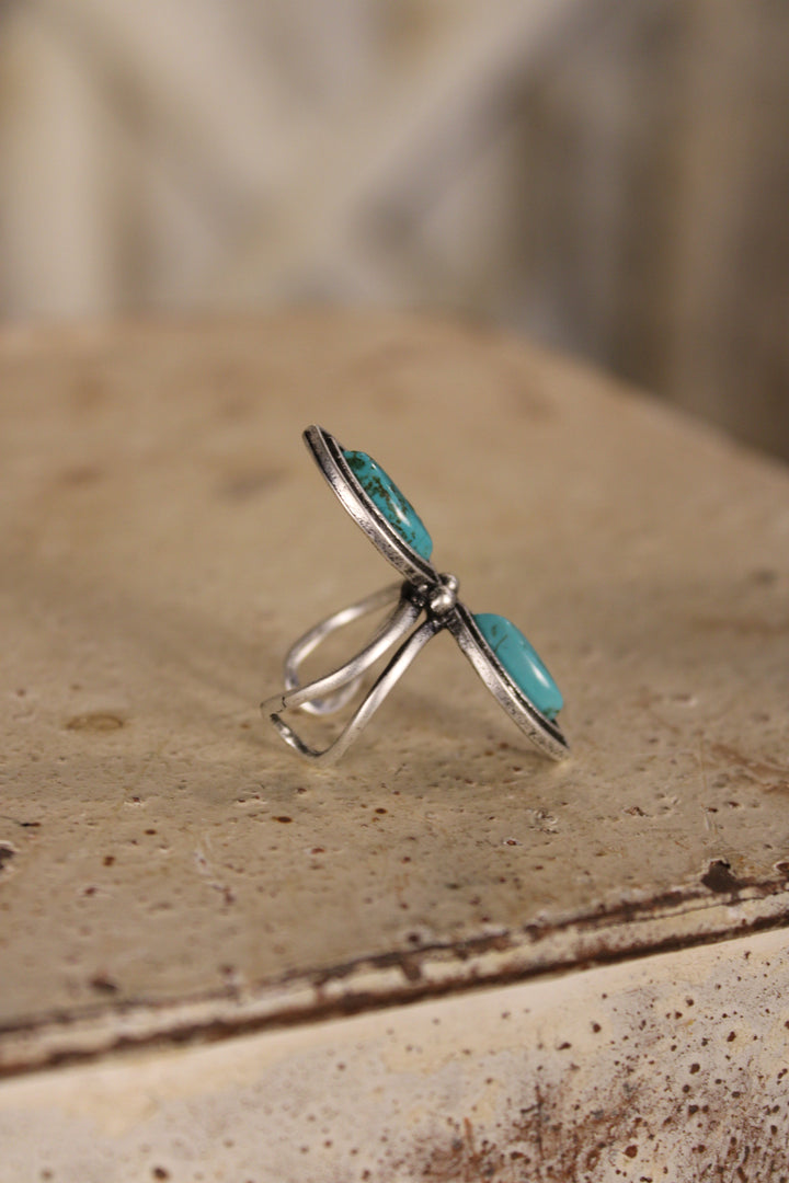 Teal Elegance Marquise Ring