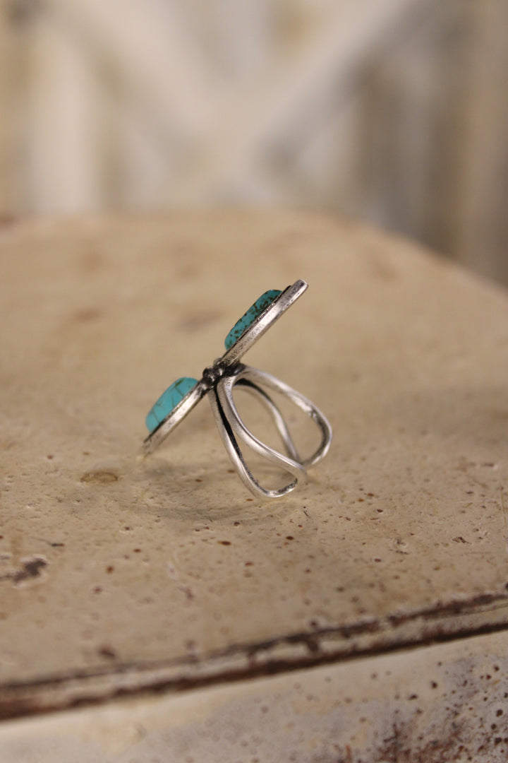 Teal Elegance Marquise Ring