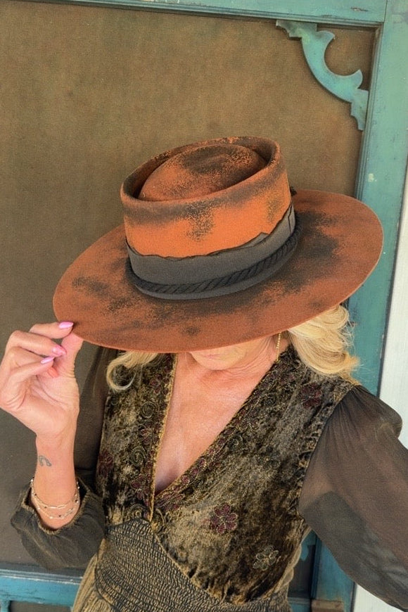 Rustic Ember Wide Brim Hat