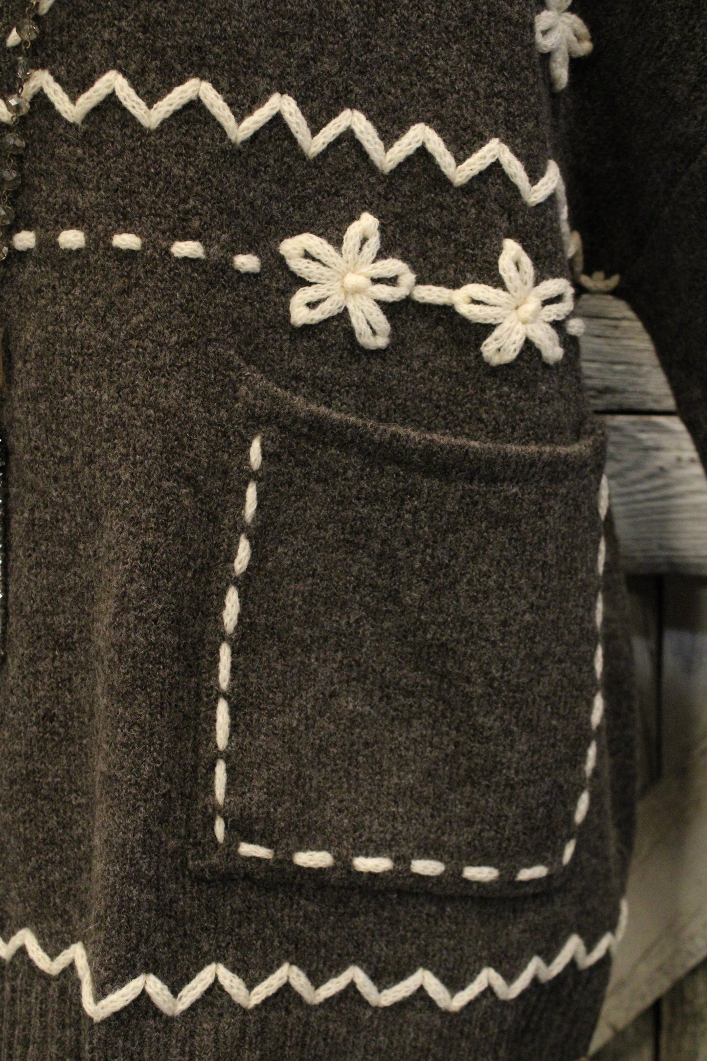 Ivory Thread Charcoal Knit Sweater