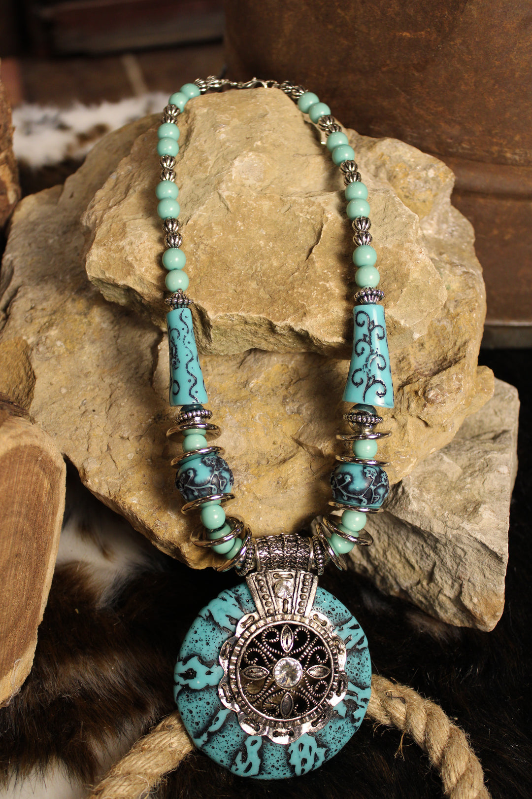 Coastal Lagoon Medallion Necklace