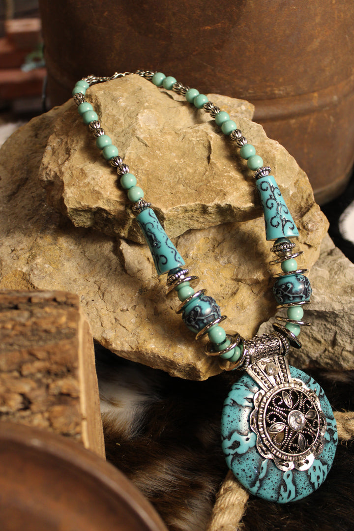 Coastal Lagoon Medallion Necklace