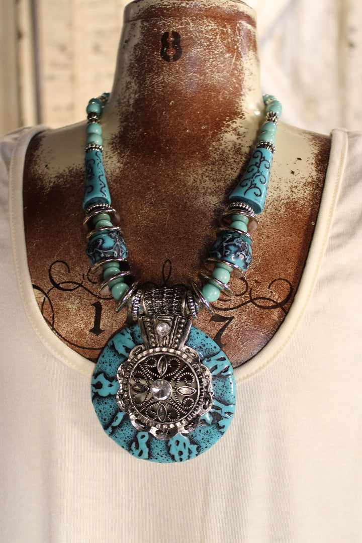 Coastal Lagoon Medallion Necklace