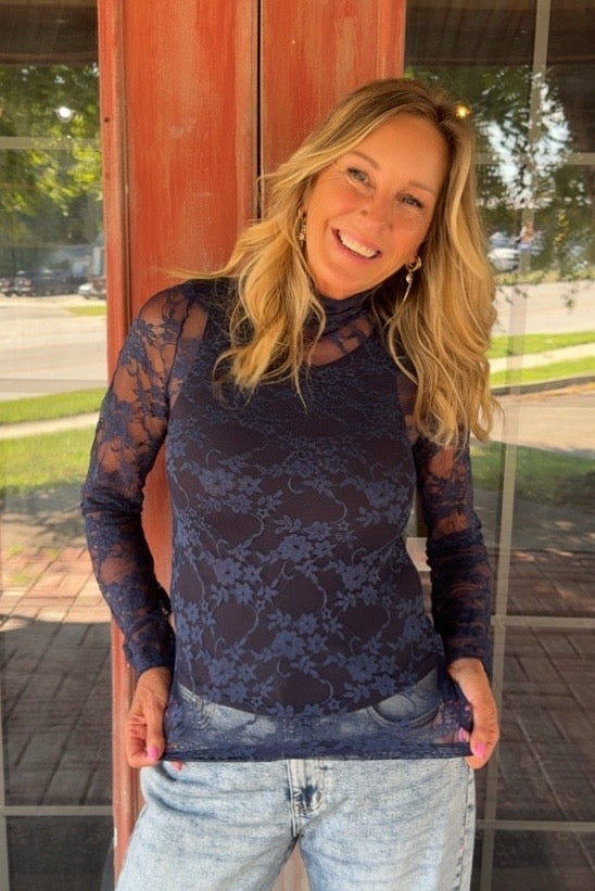 Twilight Bloom Mesh Blouse
