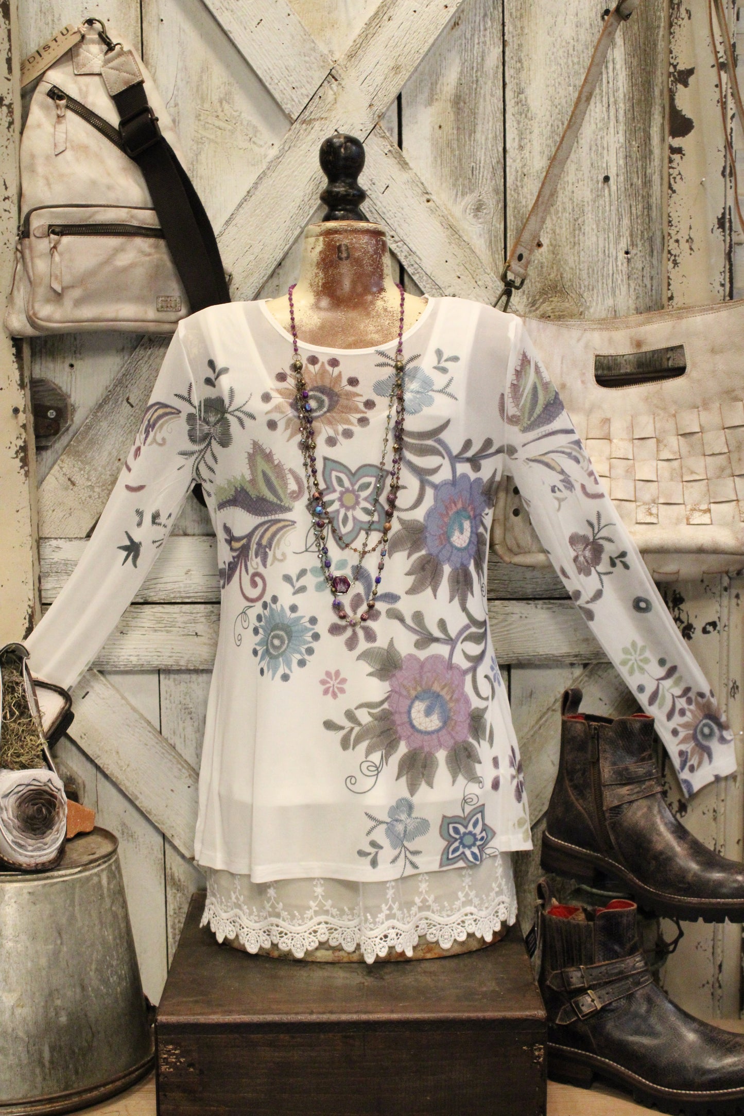 Lotus Whisper Mesh Blouse