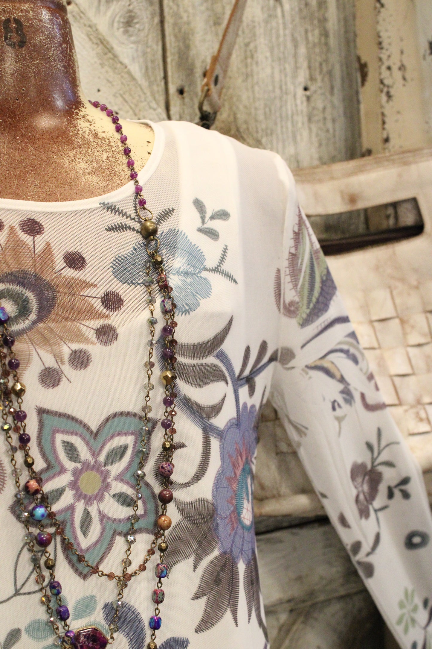 Lotus Whisper Mesh Blouse