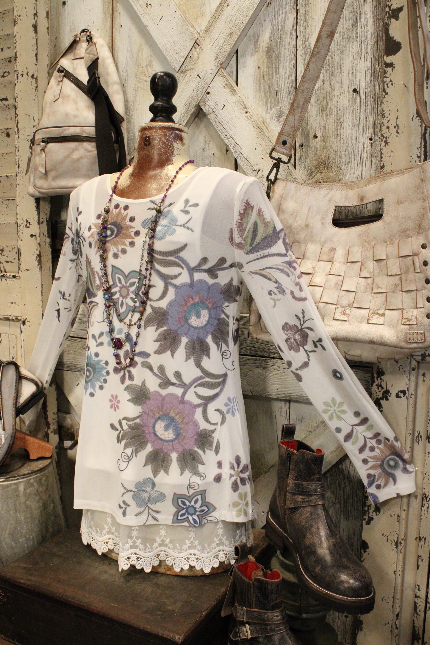 Lotus Whisper Mesh Blouse