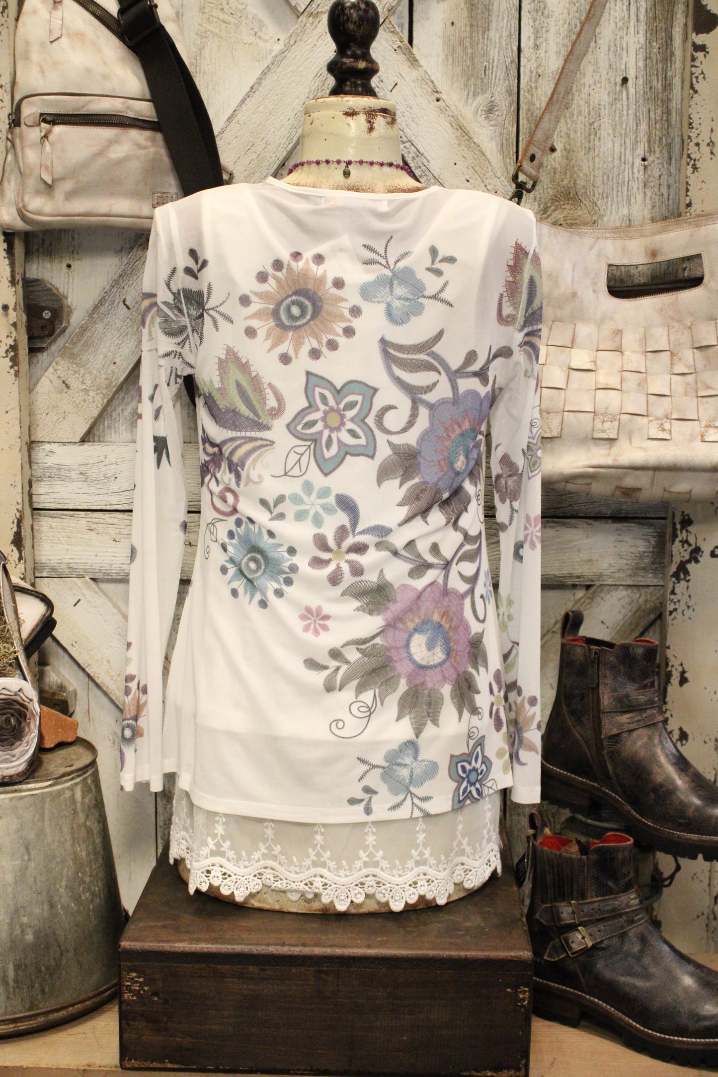 Lotus Whisper Mesh Blouse