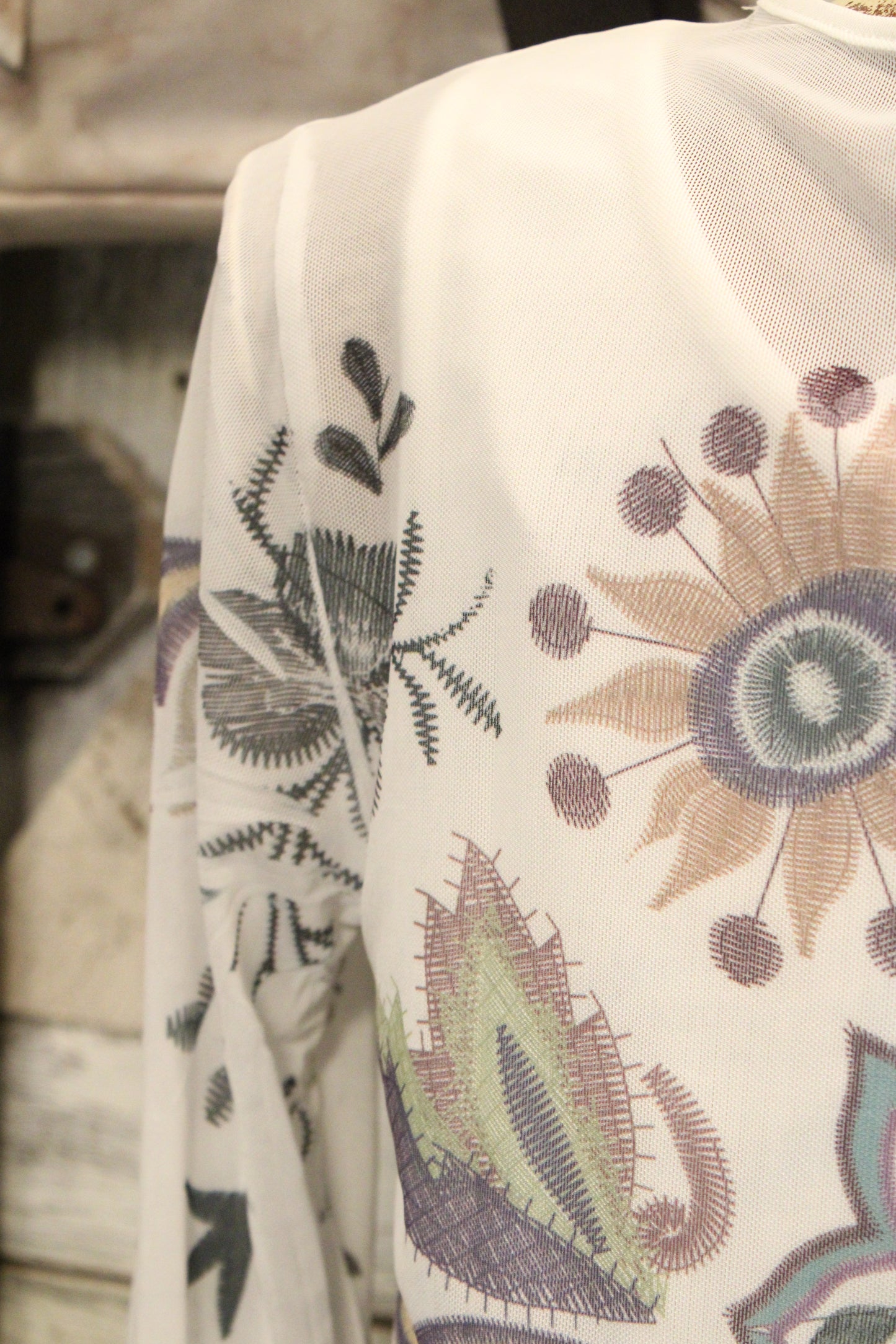 Lotus Whisper Mesh Blouse