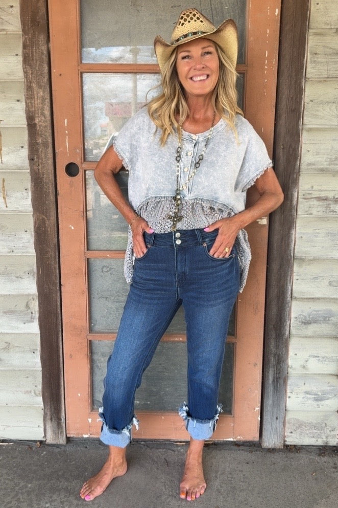 Double Down Corset Denim Jeans